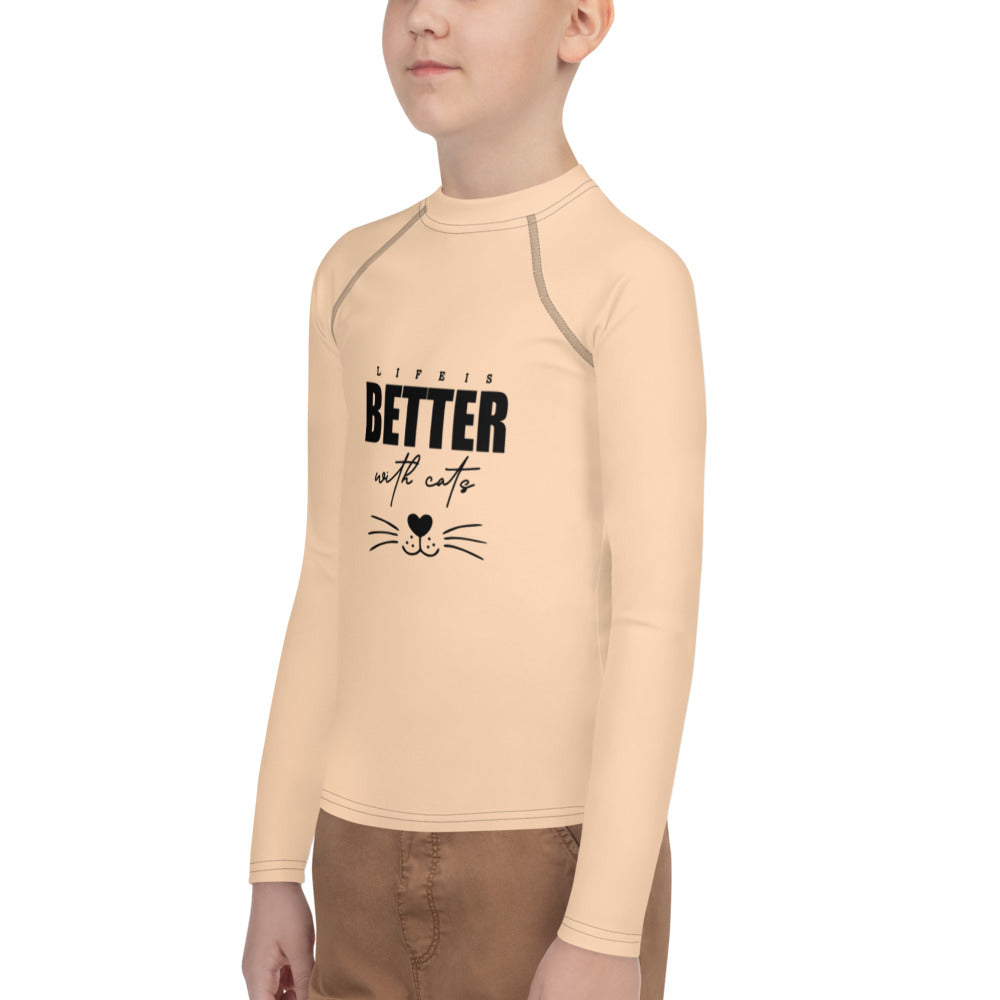 LIFE IS BETTER WITH CATS - Youth Rash Guard