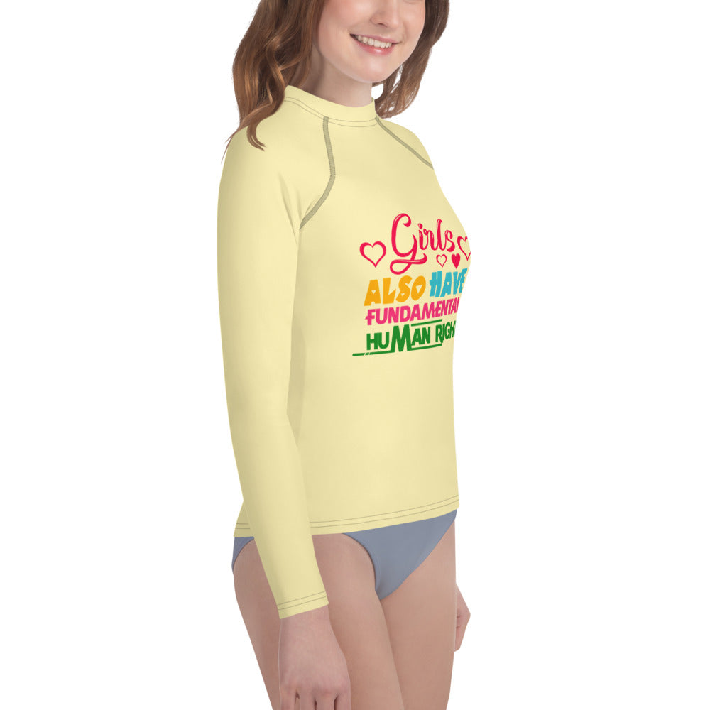 GIRLS ALSO HAVE FUNDAMENTAL HUMAN RIGHTS - Youth Rash Guard