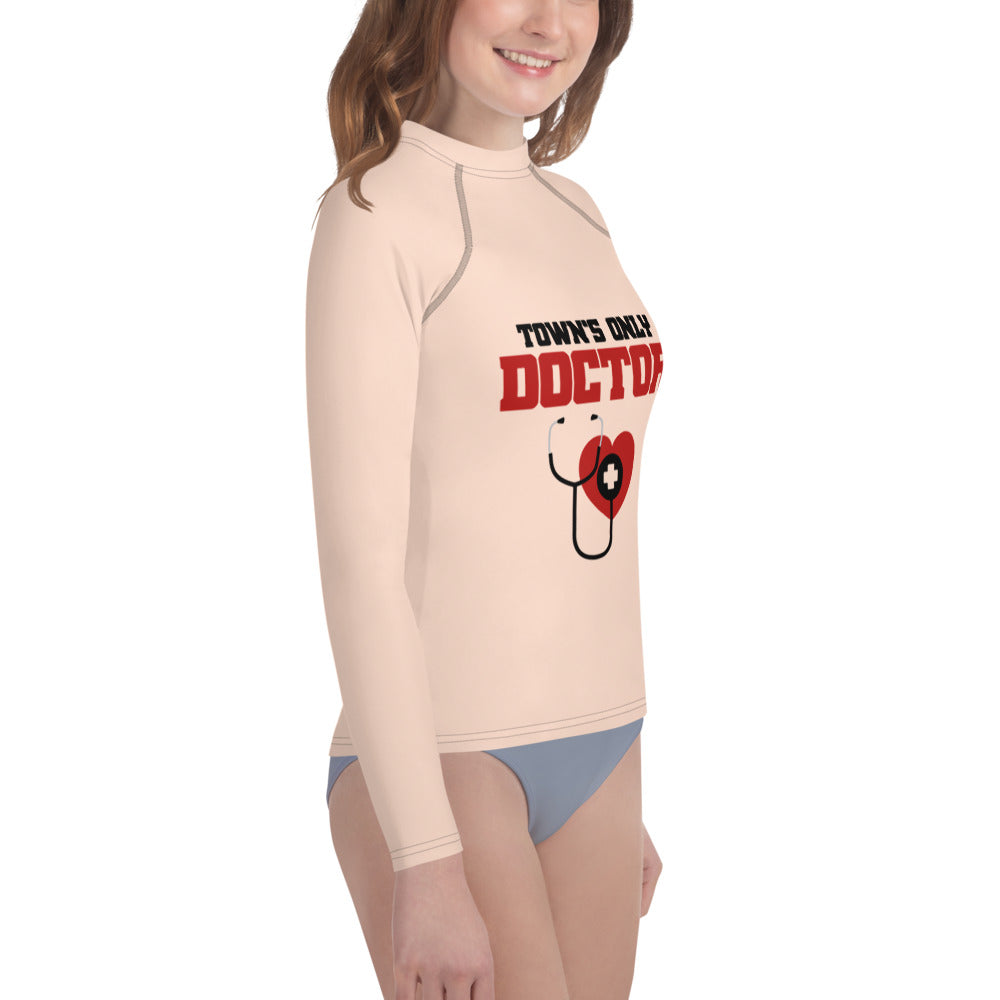 TOWN'S ONLY DOCTOR - Youth Rash Guard