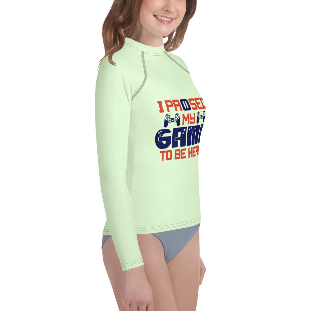 I PAUSED MY GAME TO BE HERE - Youth Rash Guard