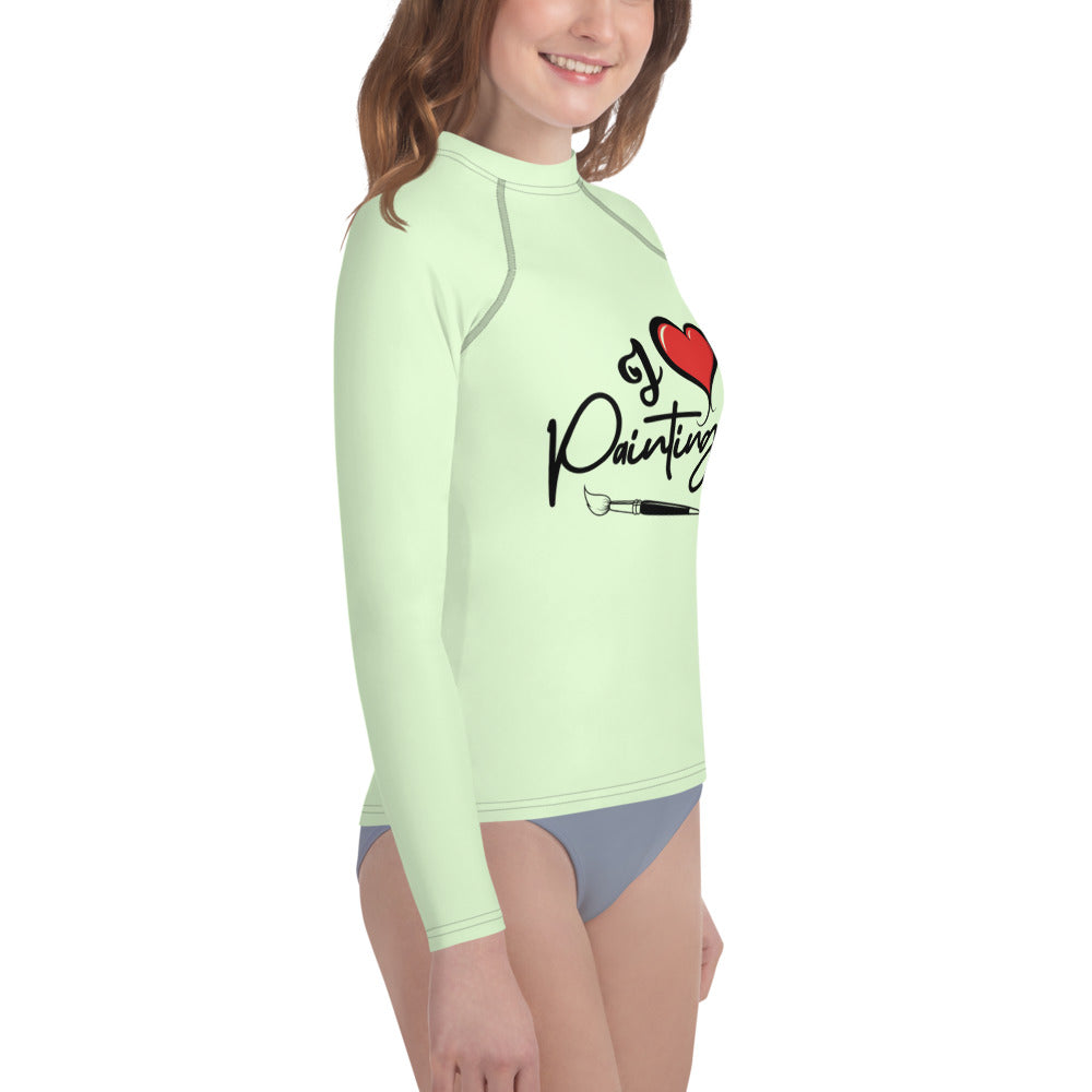 I LOVE PAINTING - Youth Rash Guard