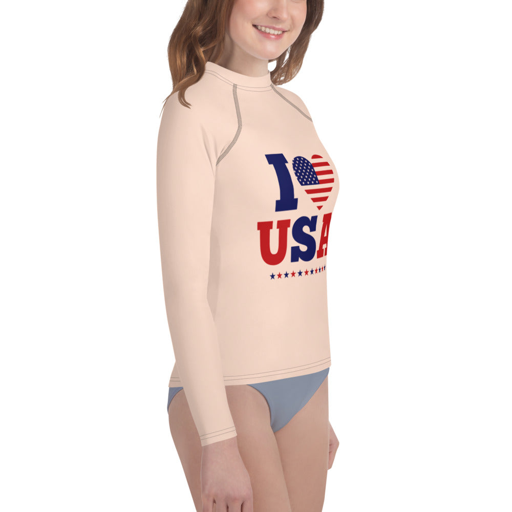 I LOVE USA - Youth Rash Guard