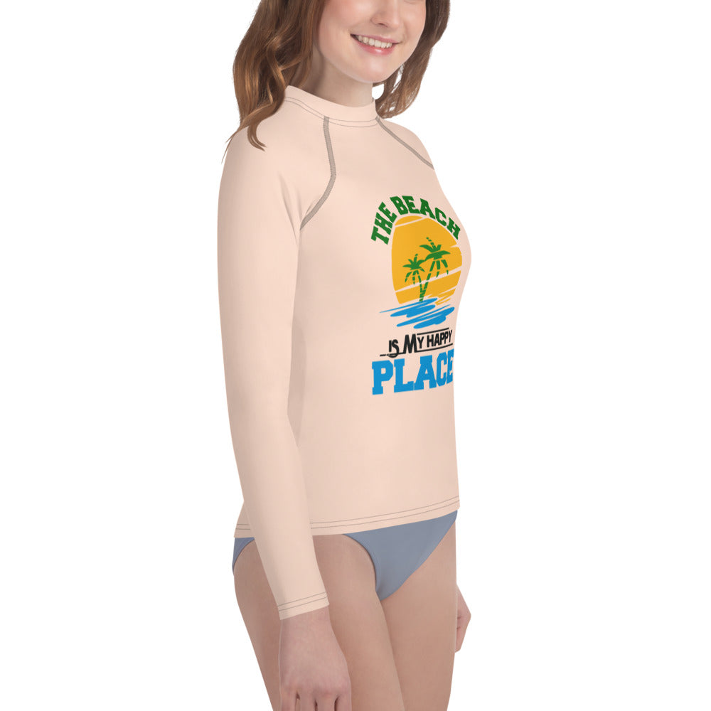 THE BEACH IS MY HAPPY PLACE - Youth Rash Guard