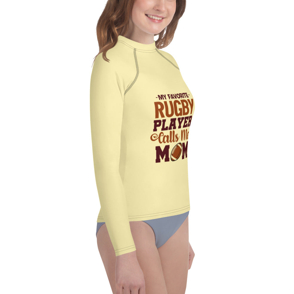 MY FAVORITE RUGBY PLAYER CALLS ME MOM - Youth Rash Guard