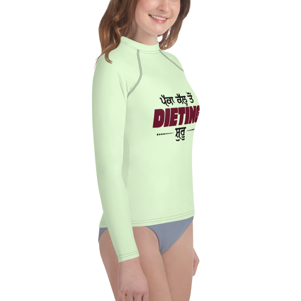 PAKKA KAL TO DIETING SHURU - Youth Rash Guard