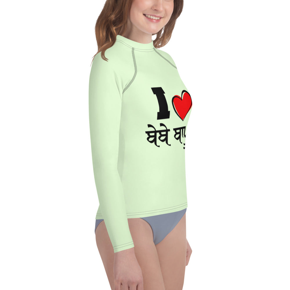 I LOVE BEBE BAPPU - Youth Rash Guard