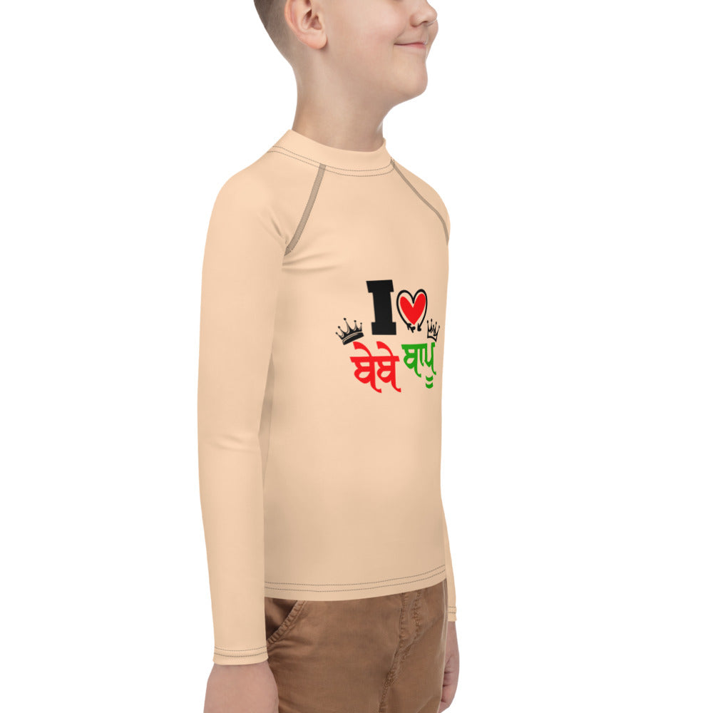 I LOVE BEBE BAPU - Youth Rash Guard