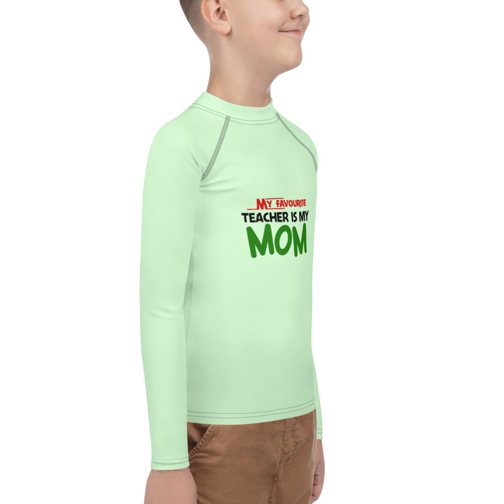 MY FAVOURITE TEACHER IS MOM - Youth Rash Guard