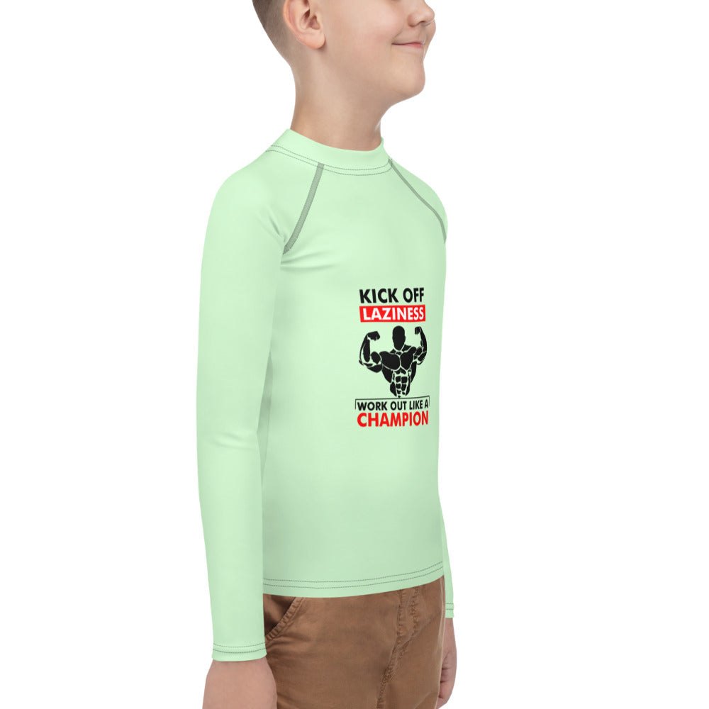 KICK OFF LAZINESS - Youth Rash Guard