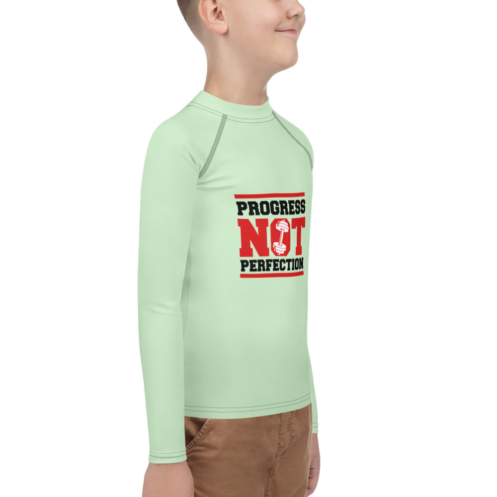 PROGRESS NOT PERFECTION - Youth Rash Guard