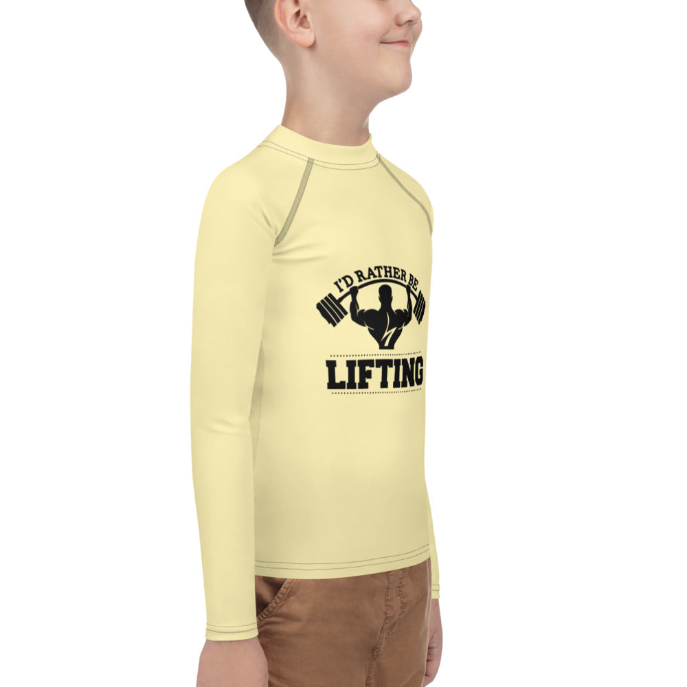 I'D RATHER BE LIFTING - Youth Rash Guard