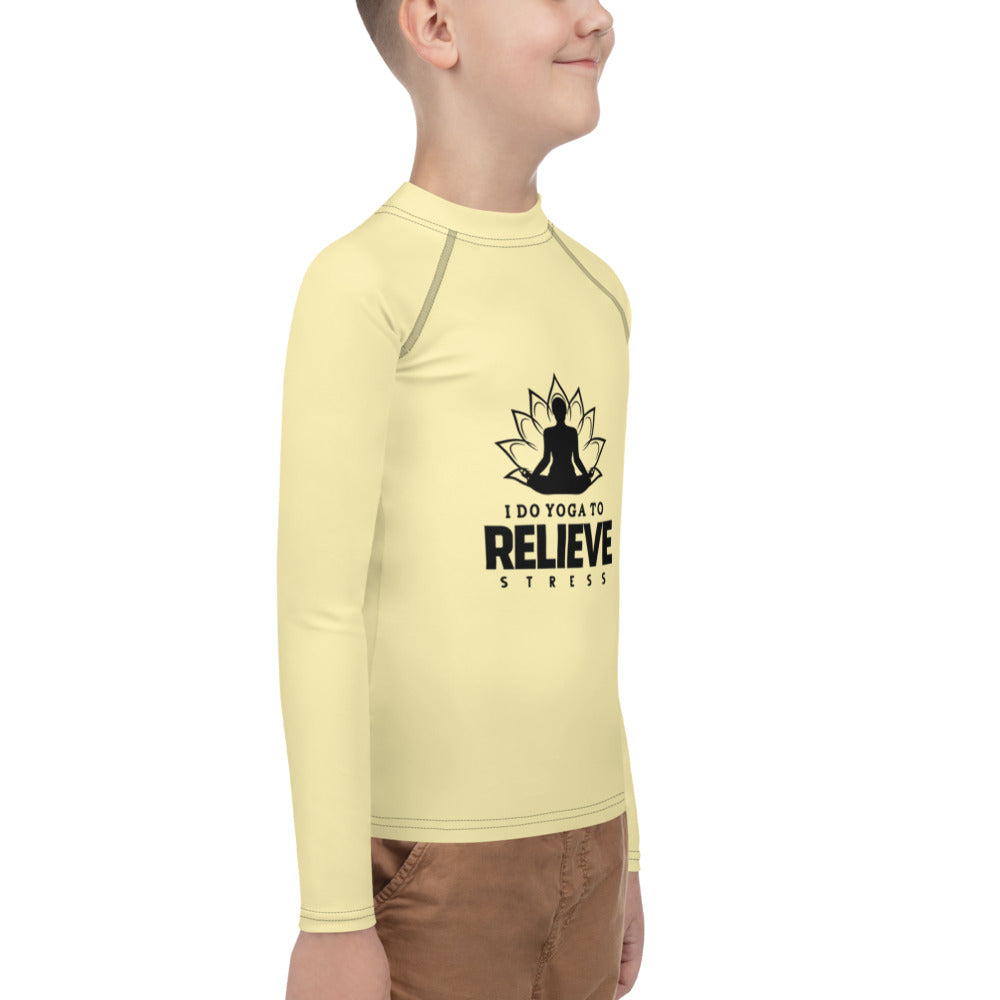 I  DO YOGA TO RELIEVE STRESS - Youth Rash Guard