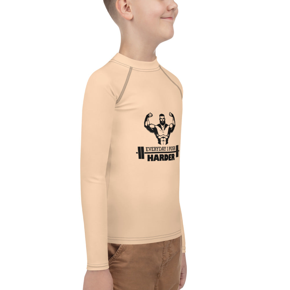 EVERYDAY I PUSH HARDER - Youth Rash Guard