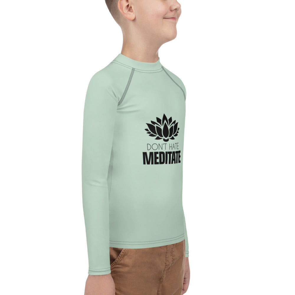 DON'T HATE MEDITATE - Youth Rash Guard