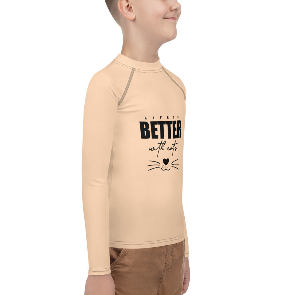 LIFE IS BETTER WITH CATS - Youth Rash Guard