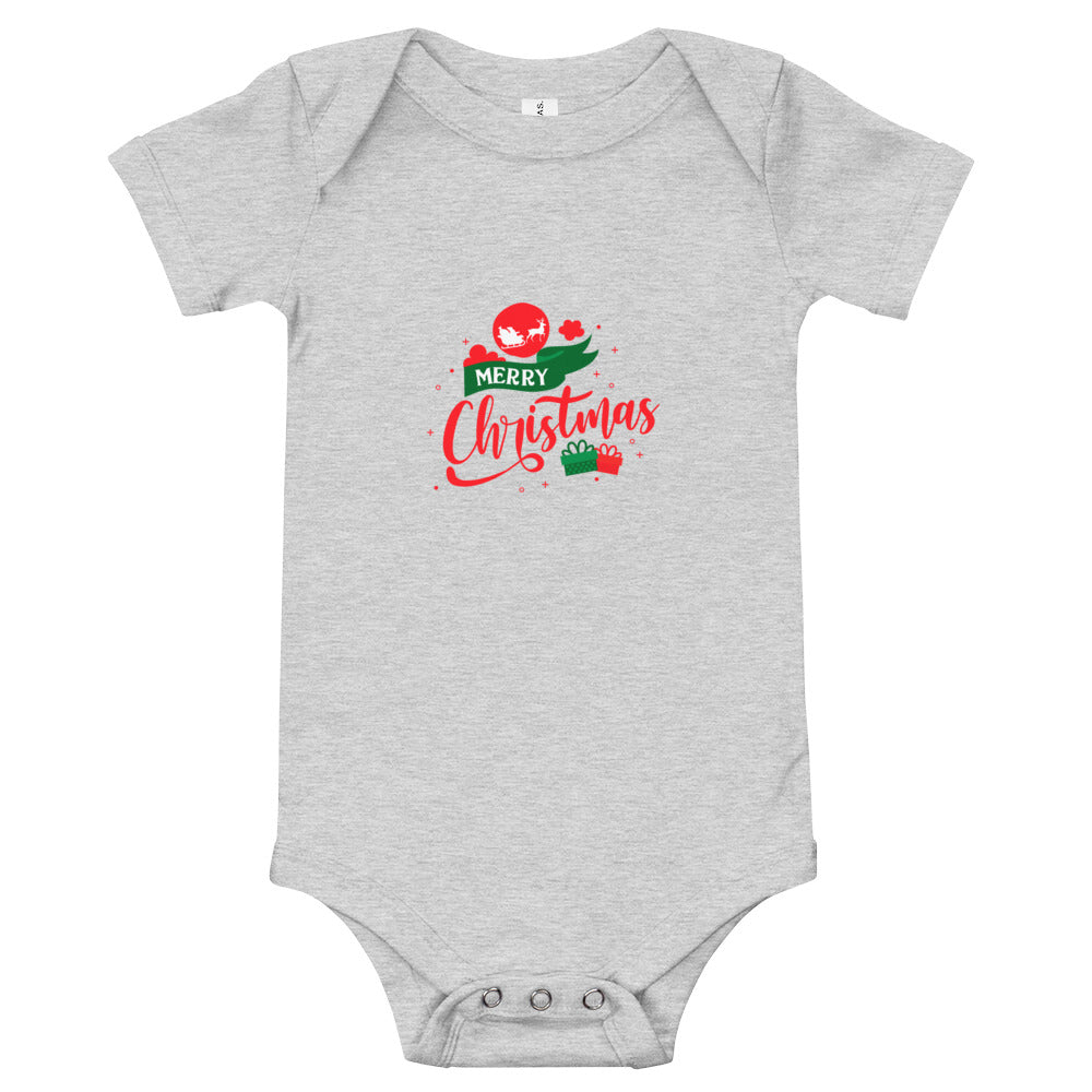 Merry Christmas- Baby short sleeve one piece