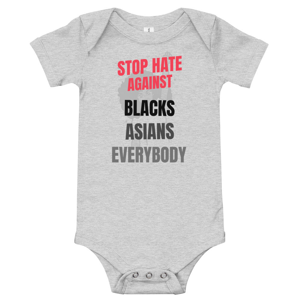 STOP HATE AGAINST EVERYBODY - Baby short sleeve one piece