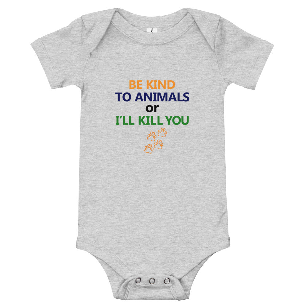 BE KIND TO ANIMALS - Baby short sleeve one piece