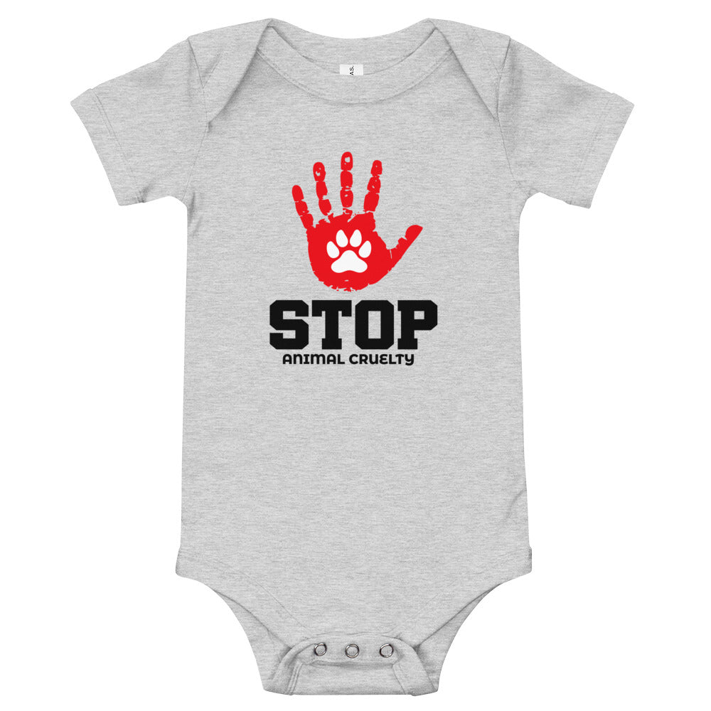 STOP ANIMAL CRUELTY - Baby short sleeve one piece