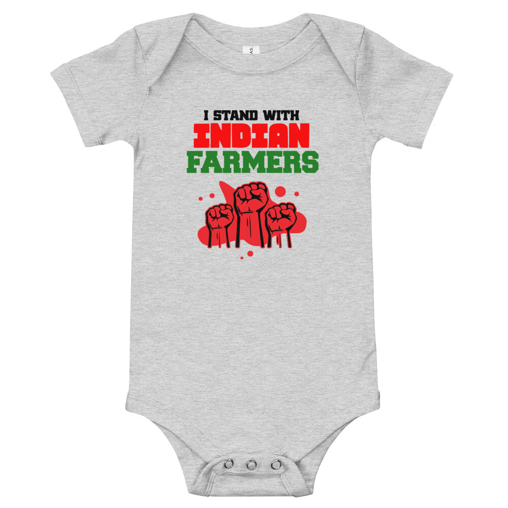 I STAND WITH INDIAN FARMERS - Baby short sleeve one piece