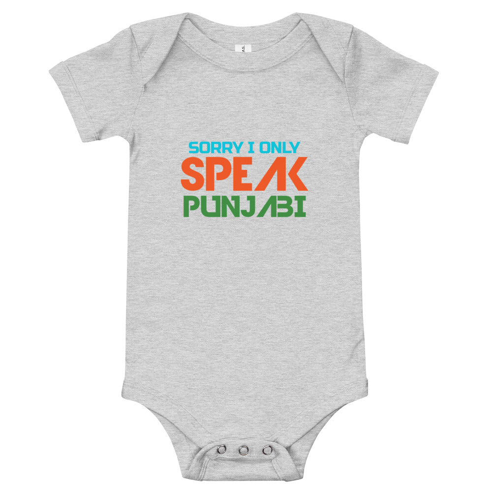 SORRY I ONLY SPEAK PUNJABI - Baby short sleeve one piece