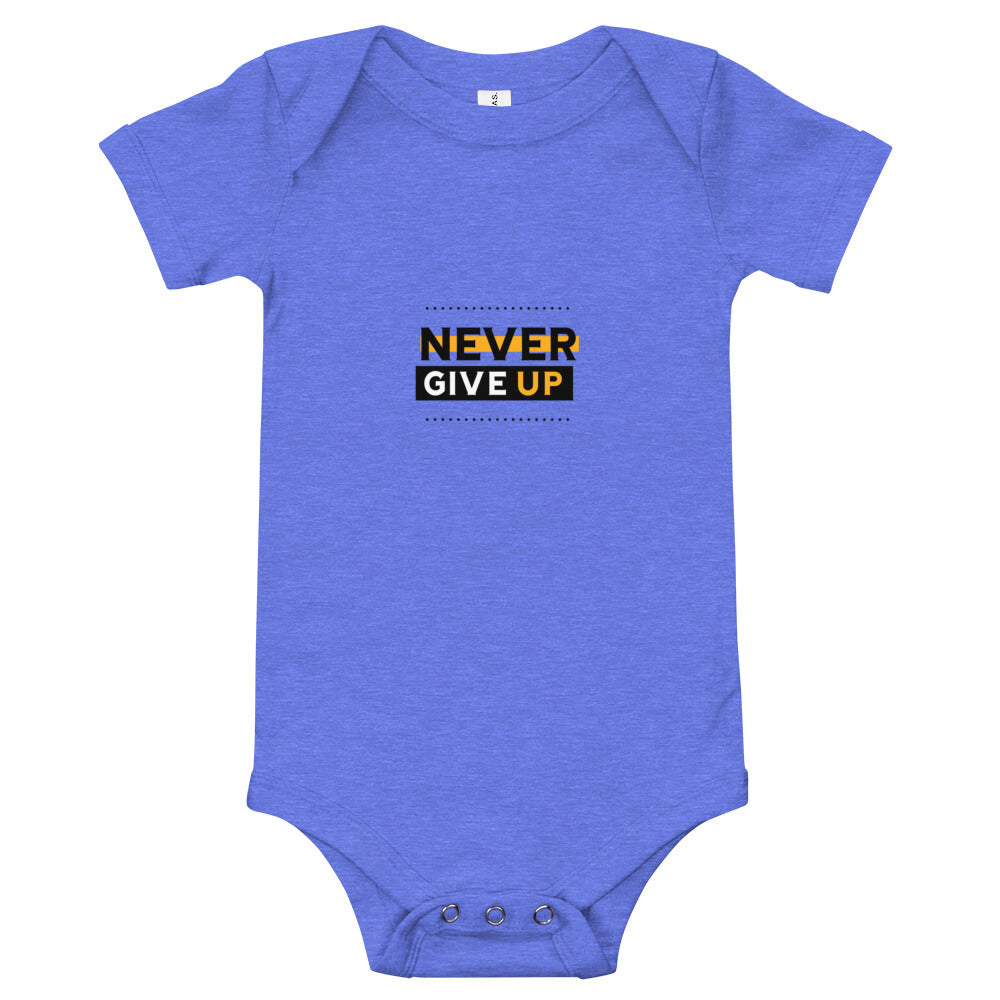 NEVER GIVE UP- Baby short sleeve one piece