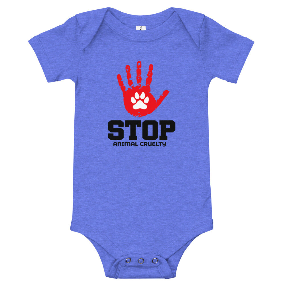 STOP ANIMAL CRUELTY - Baby short sleeve one piece