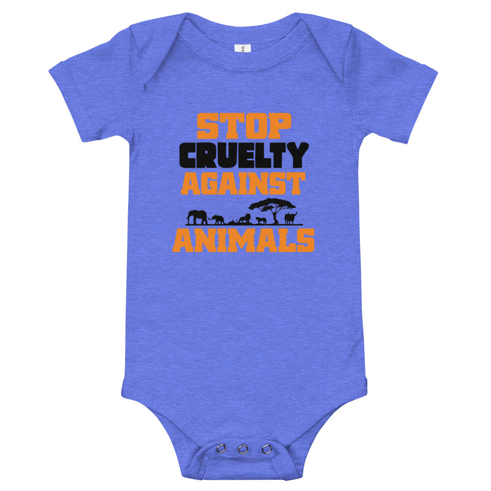 STOP CRUELTY AGAINST ANIMALS - Baby short sleeve one piece