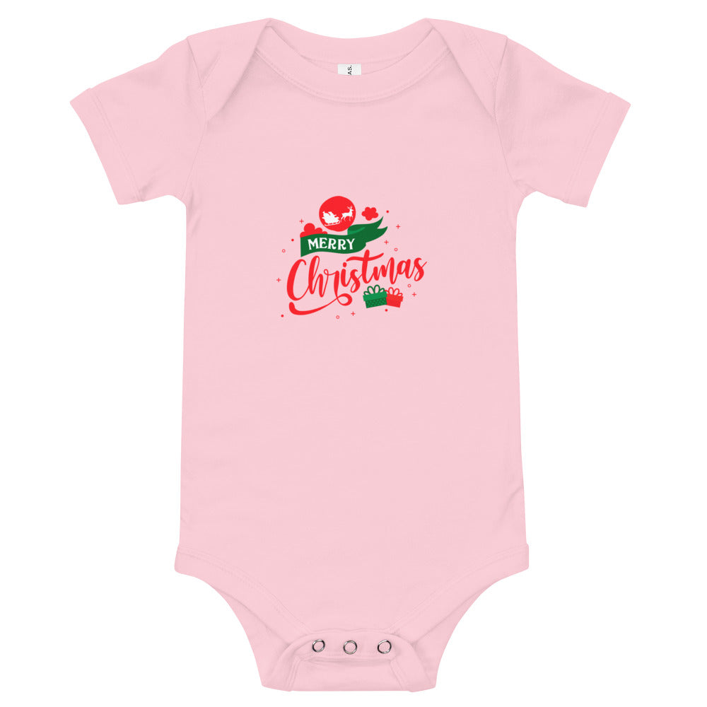 Merry Christmas- Baby short sleeve one piece