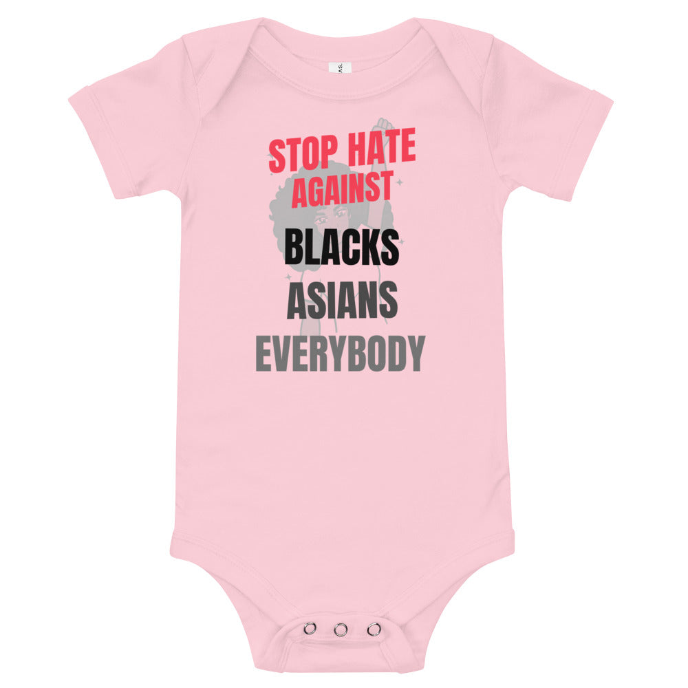 STOP HATE AGAINST EVERYBODY - Baby short sleeve one piece