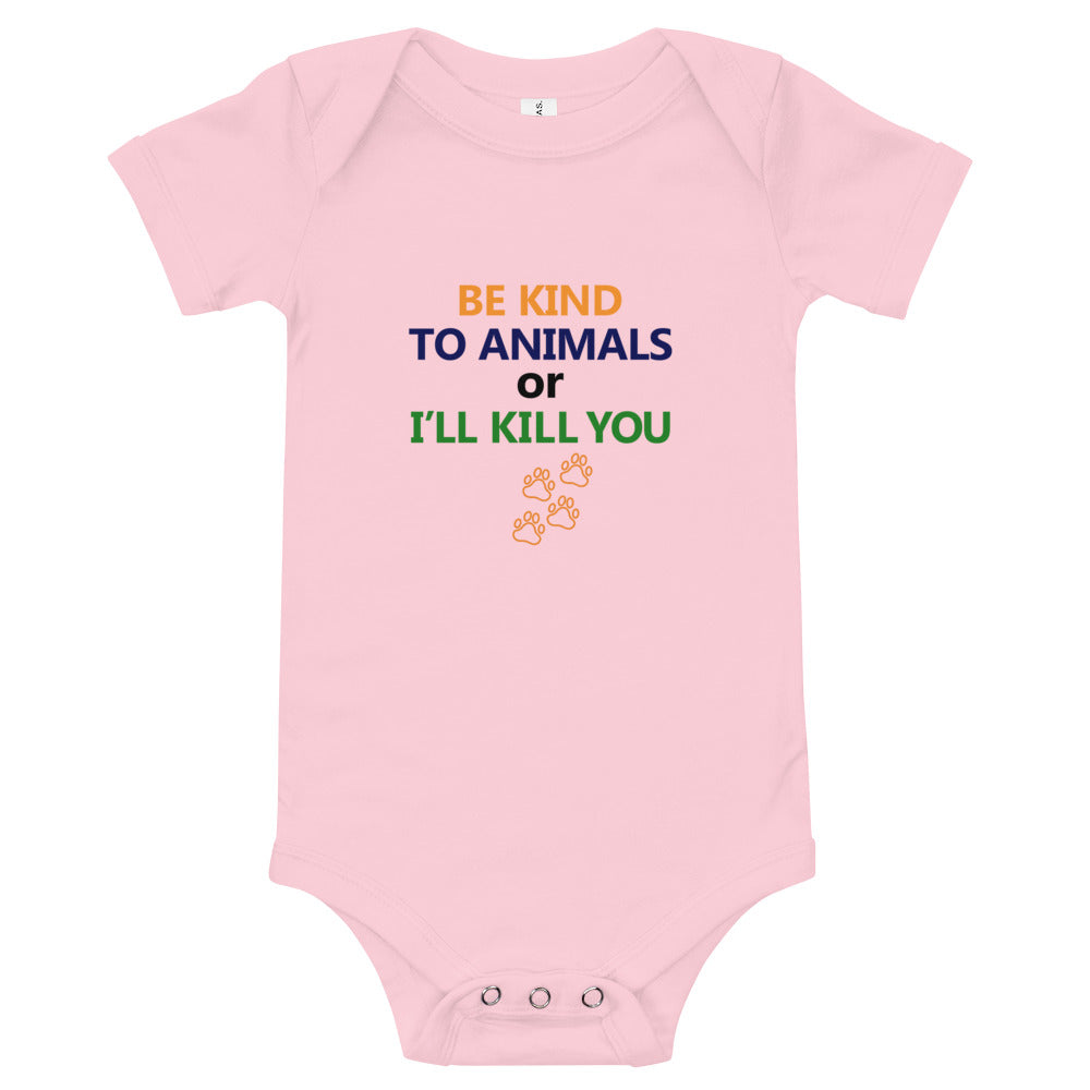 BE KIND TO ANIMALS - Baby short sleeve one piece