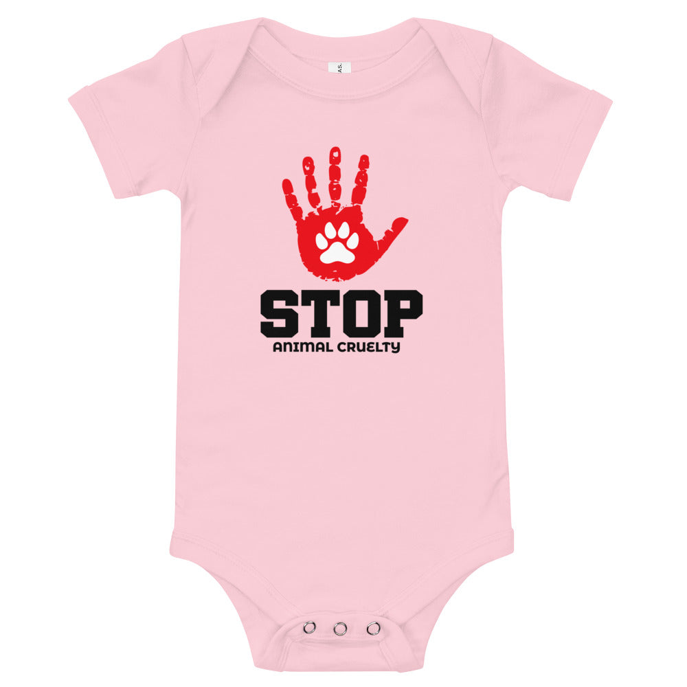 STOP ANIMAL CRUELTY - Baby short sleeve one piece