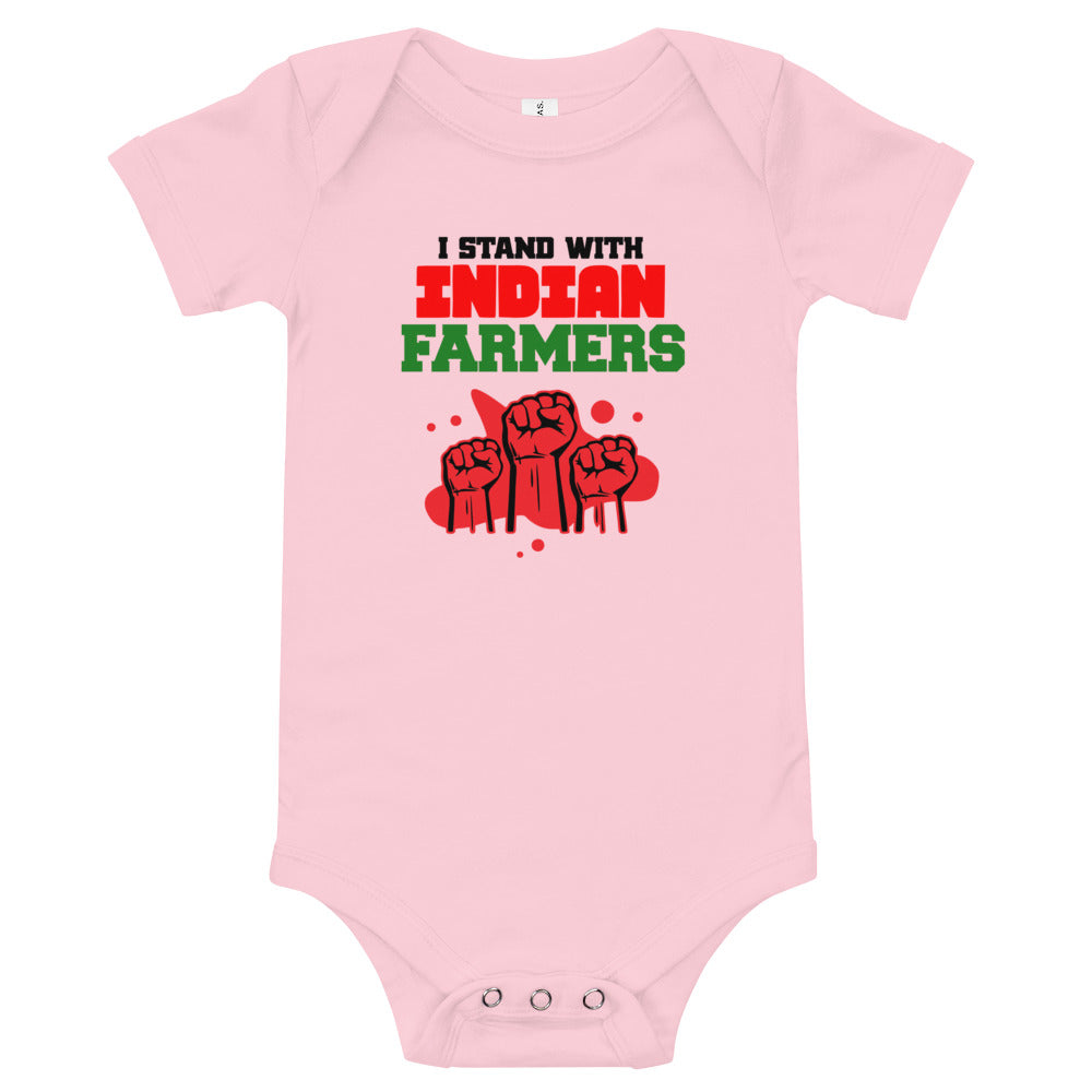 I STAND WITH INDIAN FARMERS - Baby short sleeve one piece