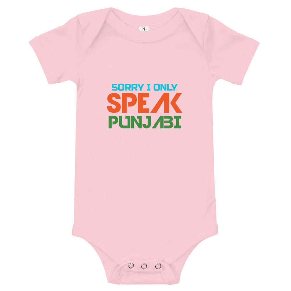 SORRY I ONLY SPEAK PUNJABI - Baby short sleeve one piece