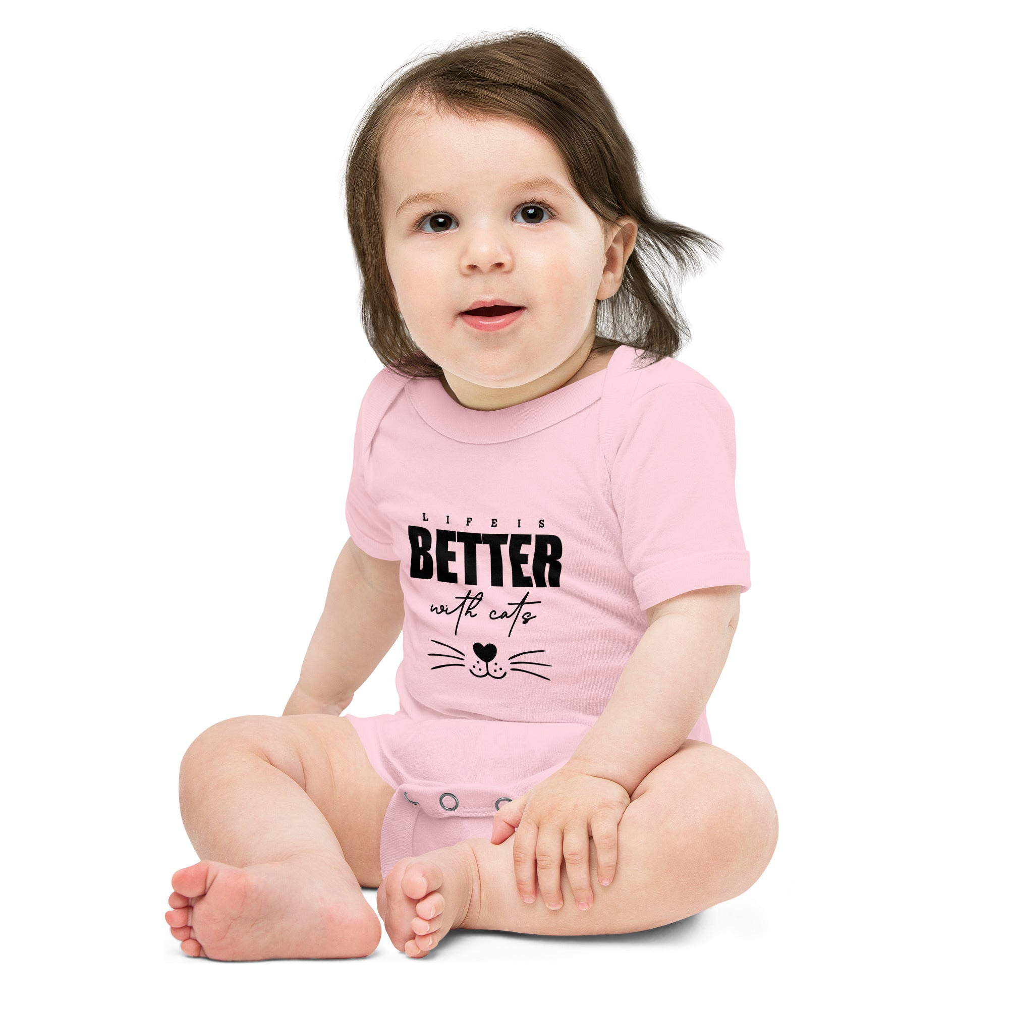 LIFE IS BETTER WITH CATS - Baby short sleeve one piece