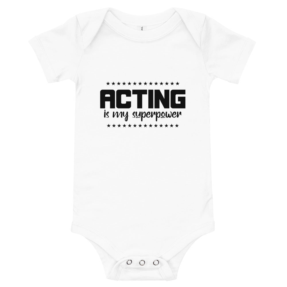 ACTING IS MY SUPERPOWER - Baby short sleeve one piece