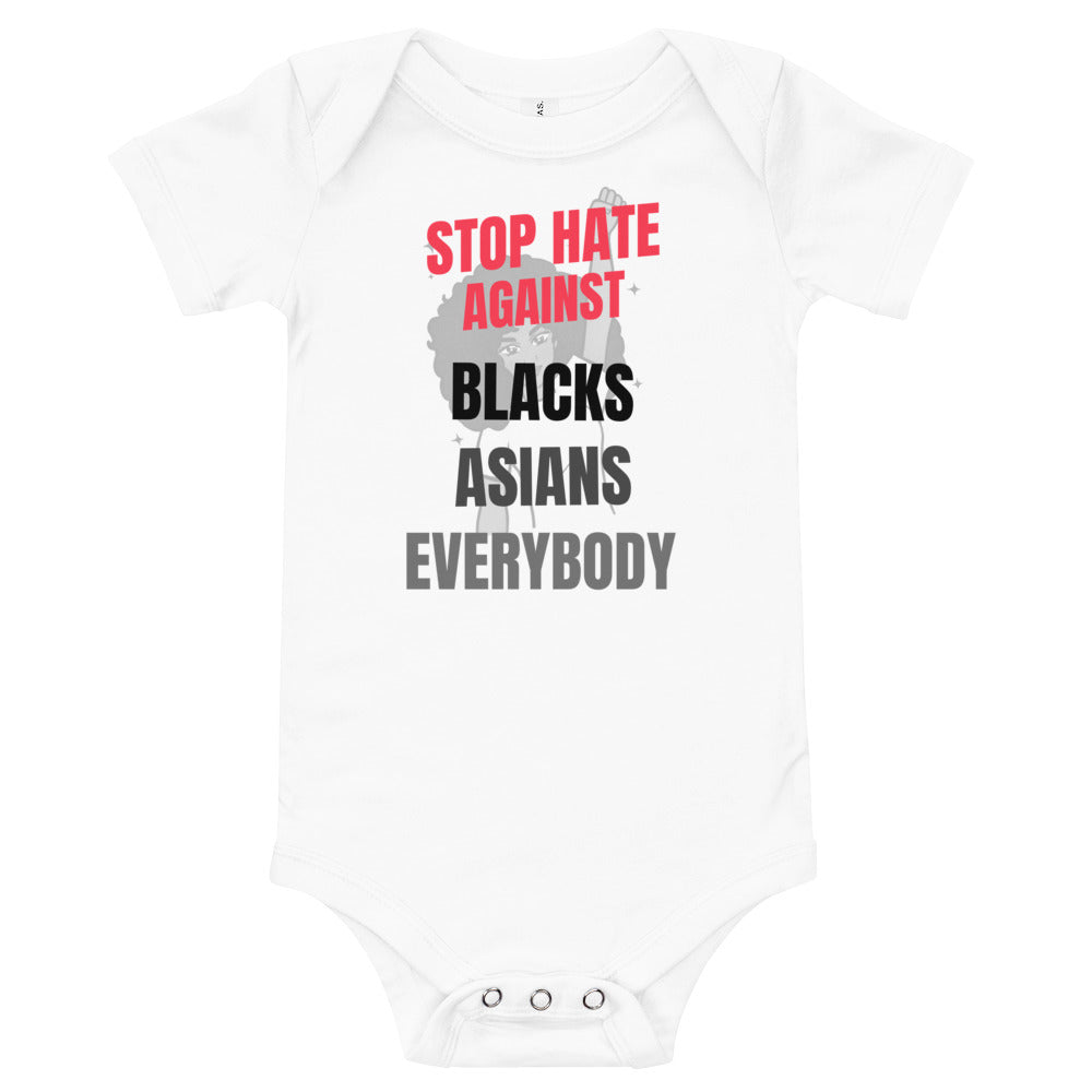 STOP HATE AGAINST EVERYBODY - Baby short sleeve one piece