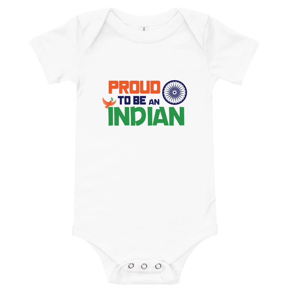 PROUD TO BE AN INDIAN - Baby short sleeve one piece