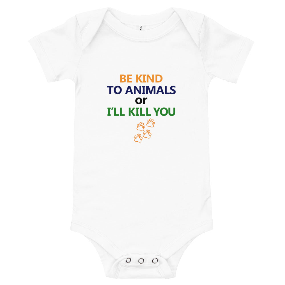 BE KIND TO ANIMALS - Baby short sleeve one piece