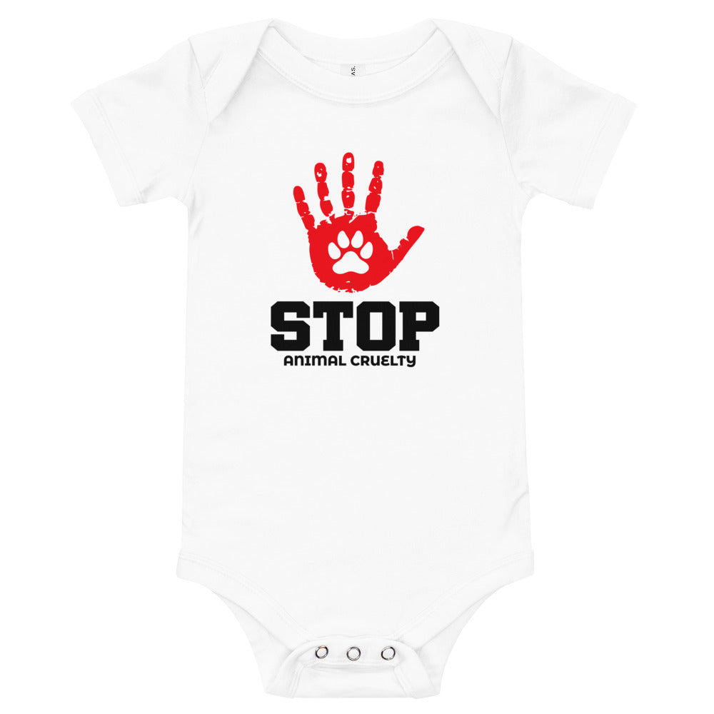 STOP ANIMAL CRUELTY - Baby short sleeve one piece