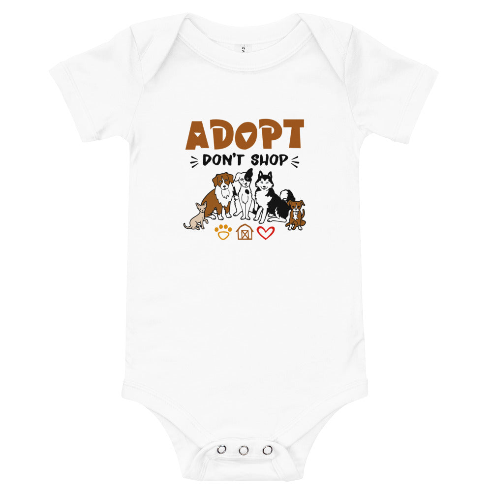 ADOPT DON'T SHOP - Baby short sleeve one piece