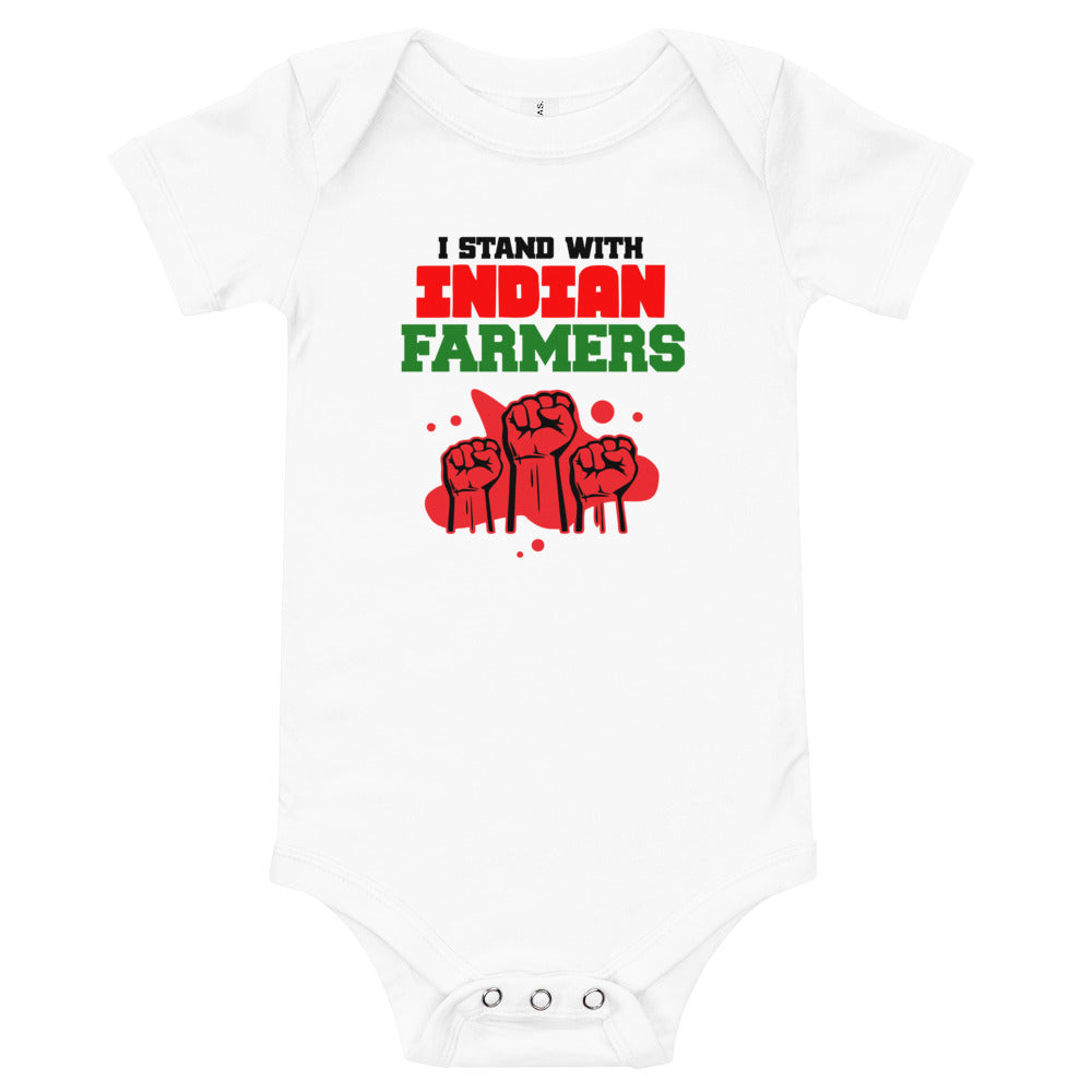 I STAND WITH INDIAN FARMERS - Baby short sleeve one piece