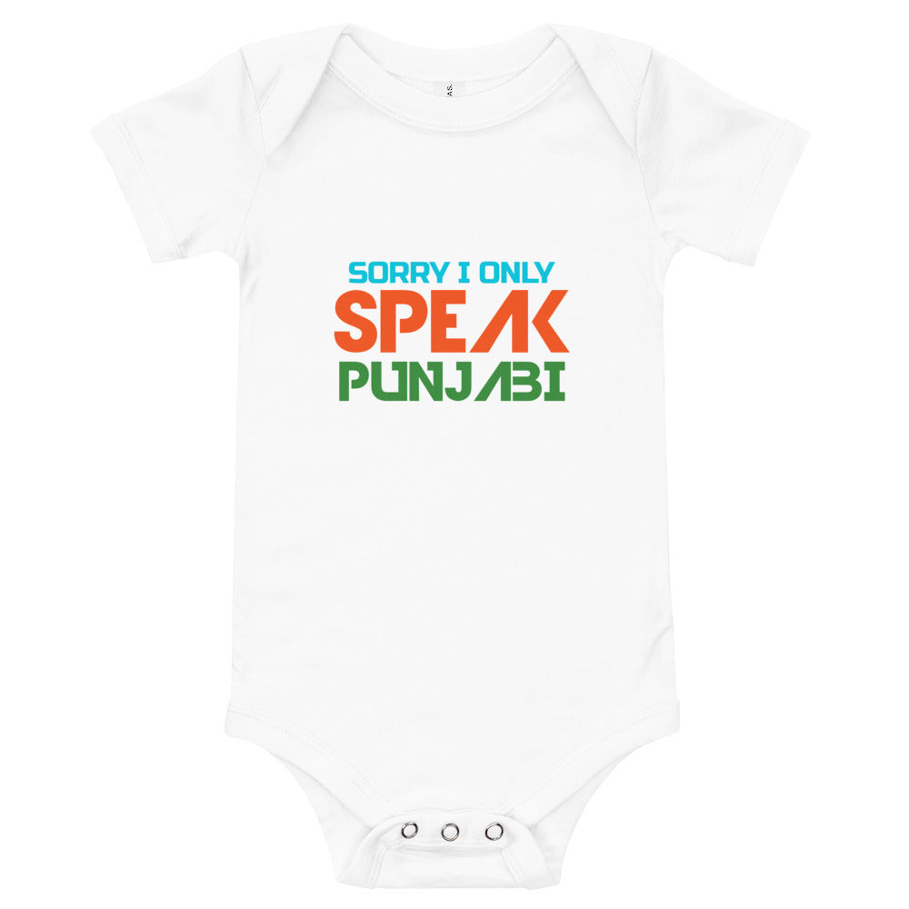 SORRY I ONLY SPEAK PUNJABI - Baby short sleeve one piece