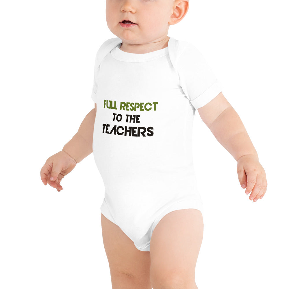 FULL RESPECT TO TEACHER - Baby short sleeve one piece