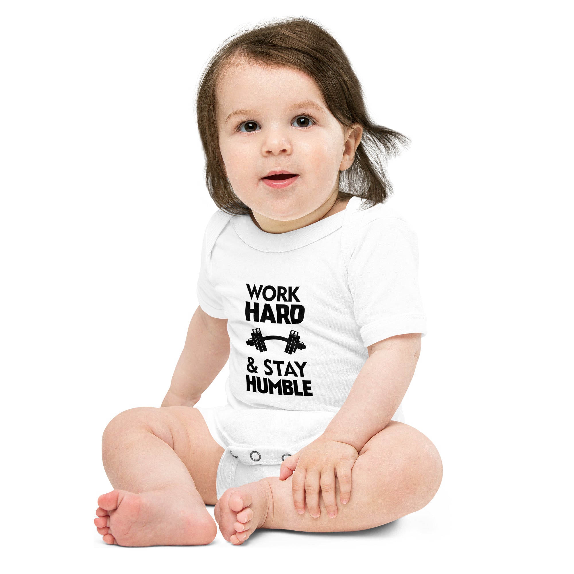 WORK HARD & STAY HUMBLE - Baby short sleeve one piece