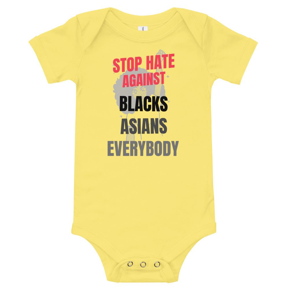 STOP HATE AGAINST EVERYBODY - Baby short sleeve one piece