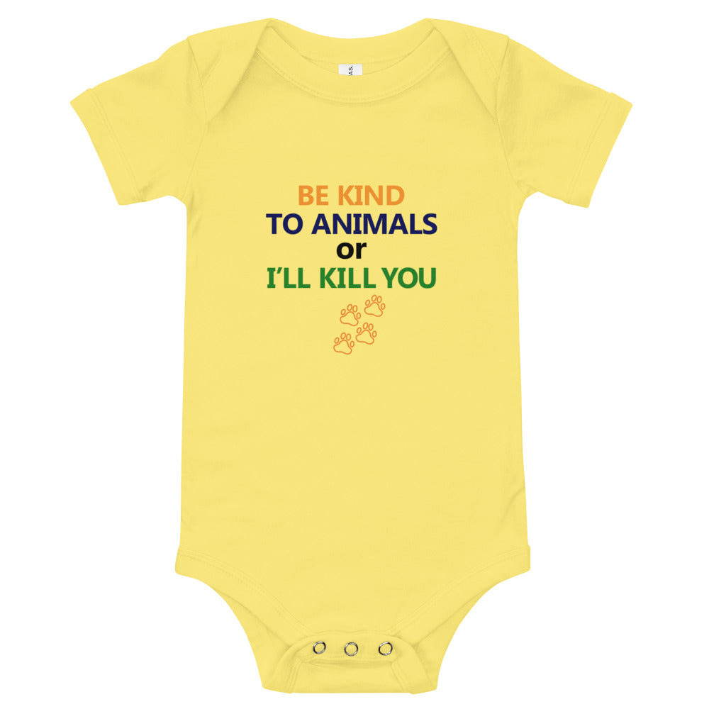 BE KIND TO ANIMALS - Baby short sleeve one piece