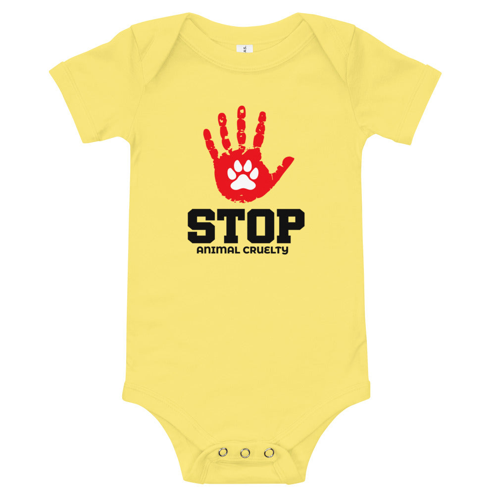 STOP ANIMAL CRUELTY - Baby short sleeve one piece