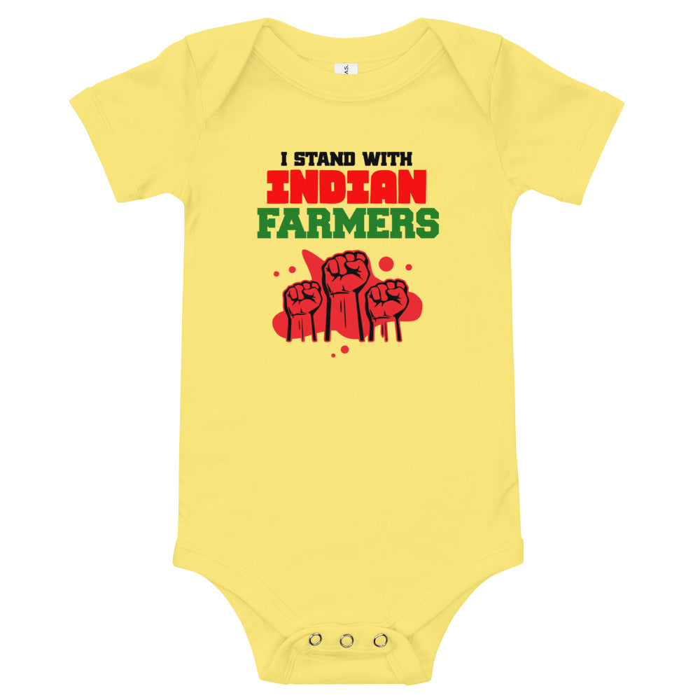 I STAND WITH INDIAN FARMERS - Baby short sleeve one piece