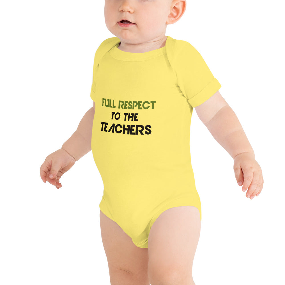 FULL RESPECT TO TEACHER - Baby short sleeve one piece